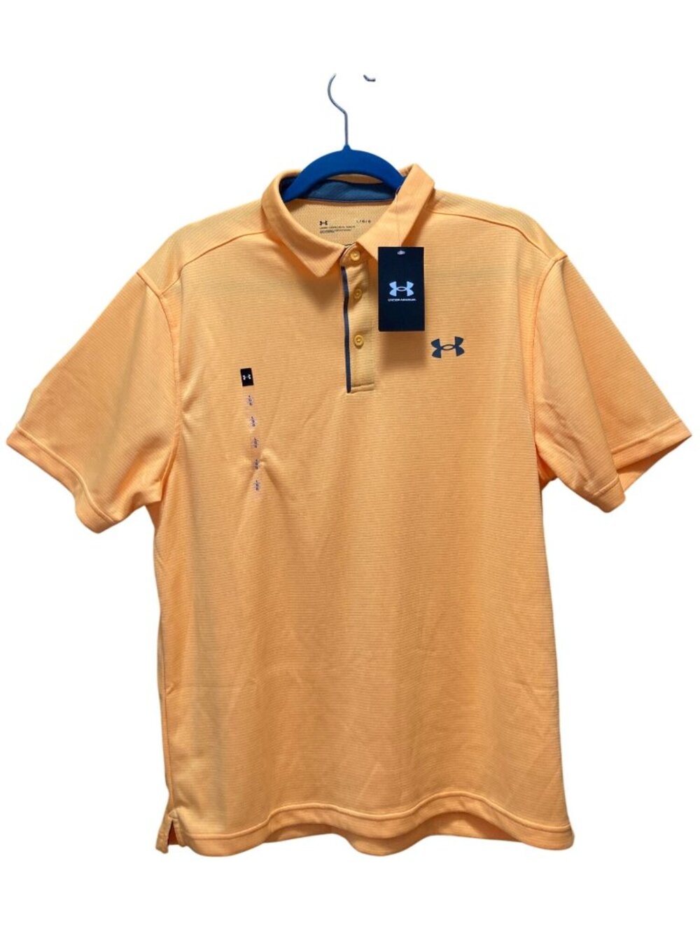 Under Armour Men's Tech Golf Polo Short Sleeve Loose Fit Orange LG NEW